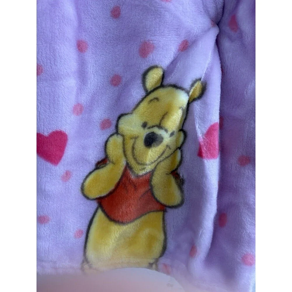 Winnie The Pooh & Friends Purple With Hearts Valentine’s Day 50x70” Throw NEW